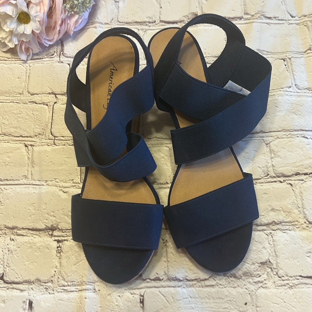 NWOT American Eagle Navy Blue Wedges - Picture 2 of 4